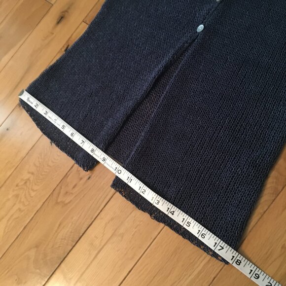 Vintage Colour Works Blue Sleeveless Mother of Pearl Button Knit Cardigan - Picture 13 of 14